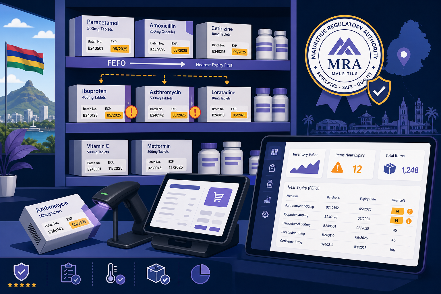 Pharmacy Inventory Management in Mauritius: Batch Tracking, Expiry, and MRA Compliance