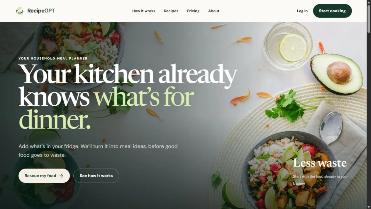 RecipeGPT public product preview