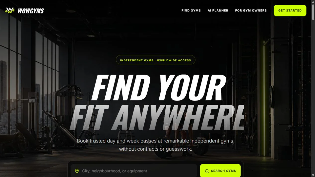 WowGyms public product preview