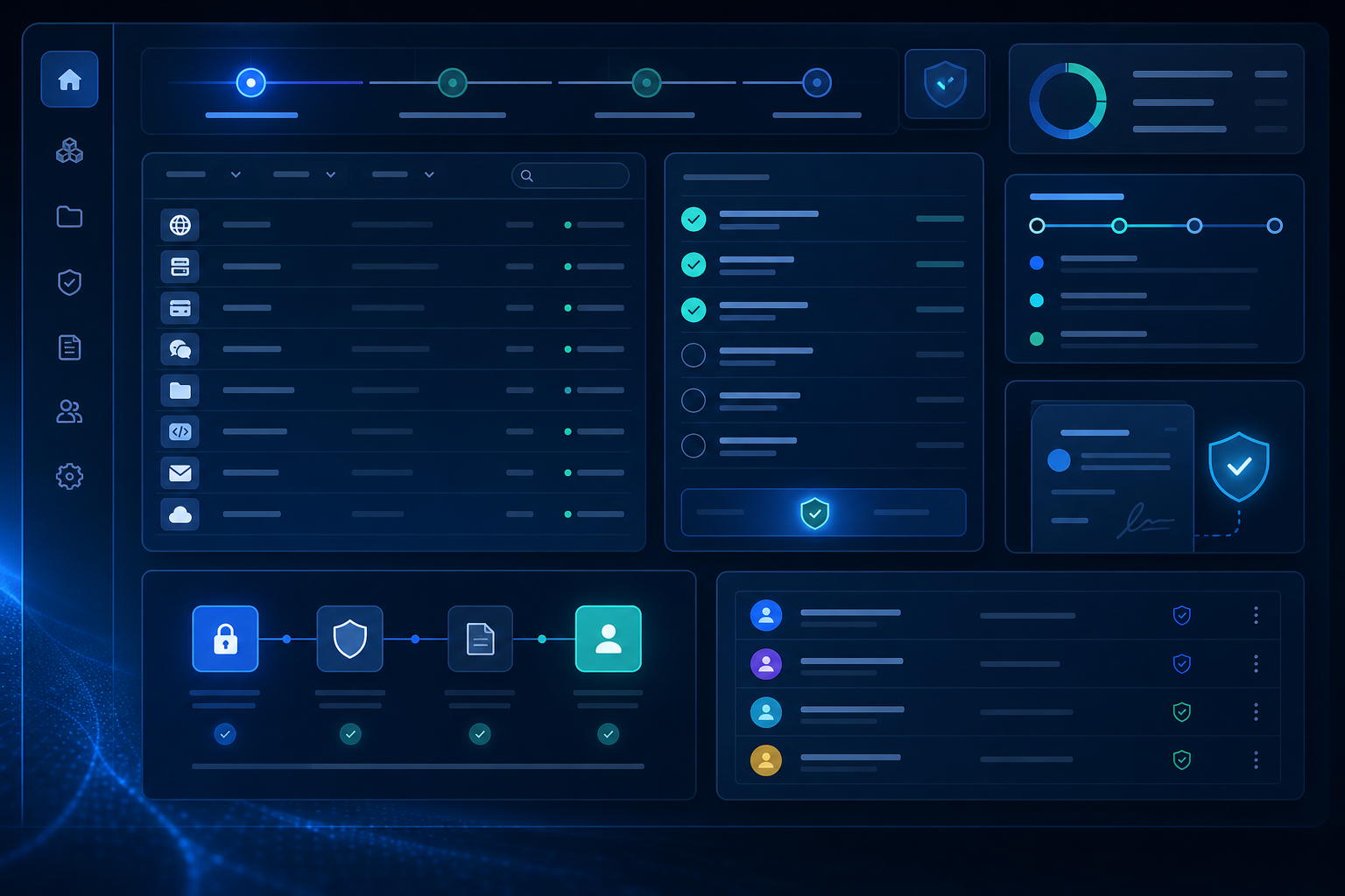 Online business handover workspace showing asset inventory, access checklist and transfer milestones