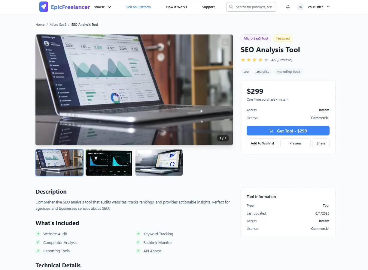 EpicFreelancer.com interface screen 3