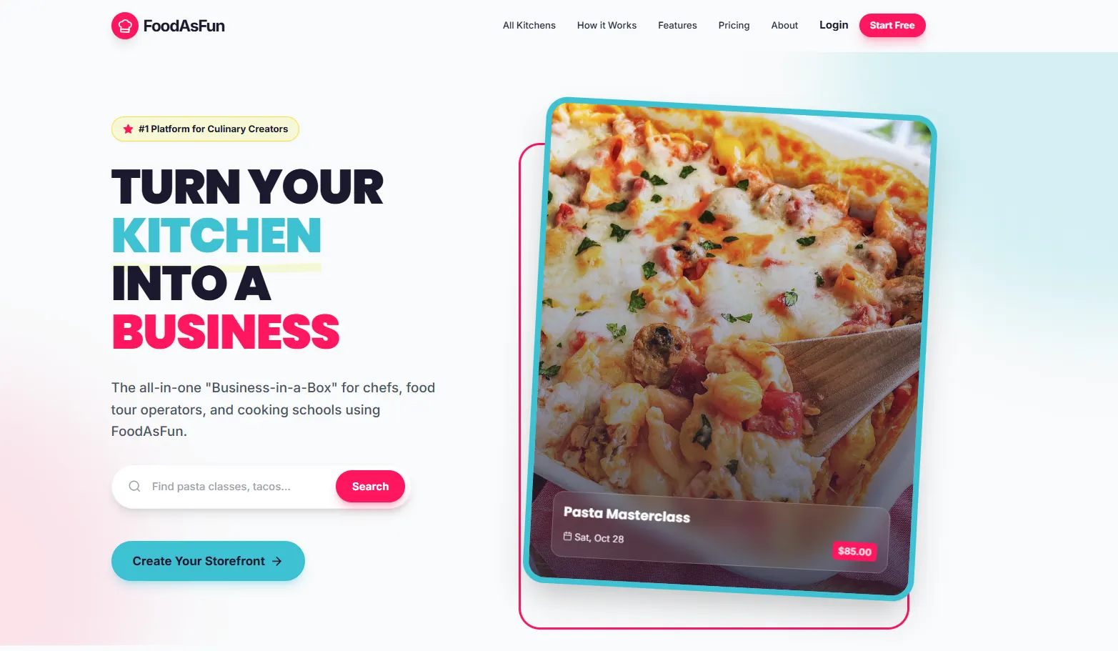 FoodAsFun.com interface screen 2