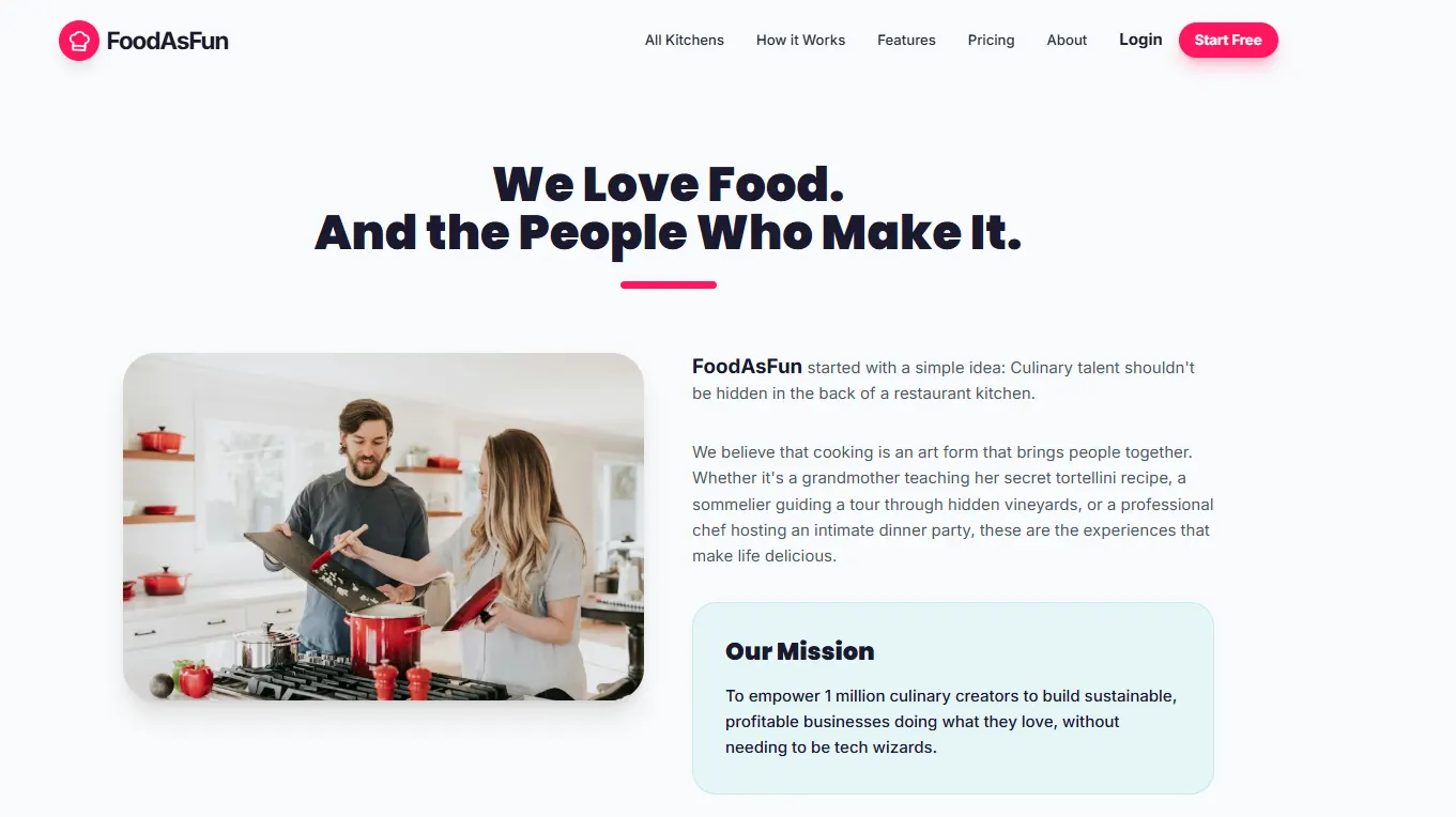 FoodAsFun.com interface screen 3