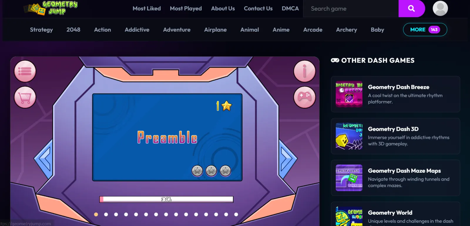 GeometryJump.com interface screen 4