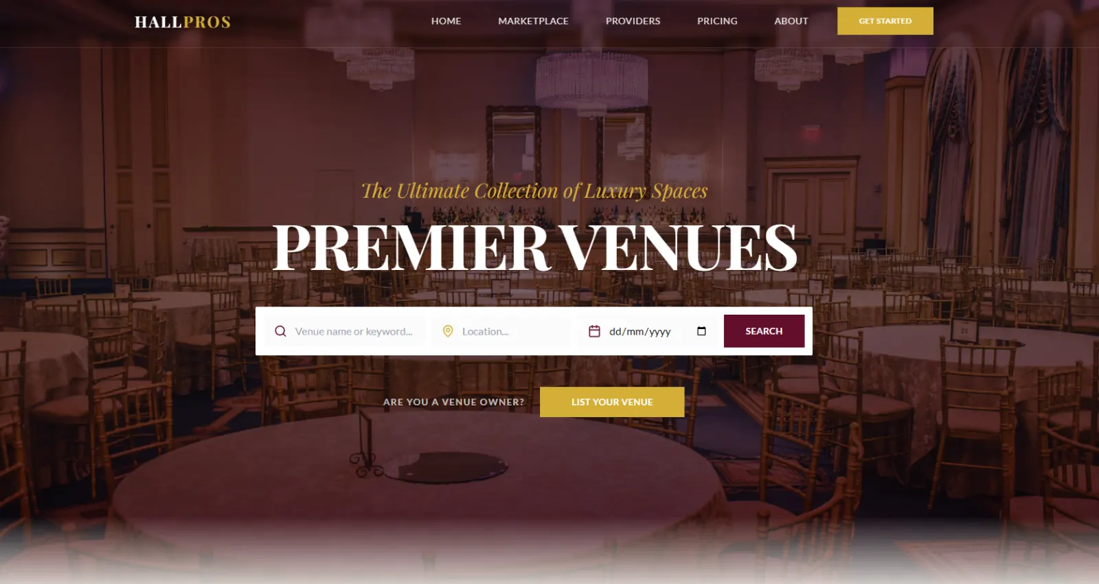 HallPros.com interface screen 2