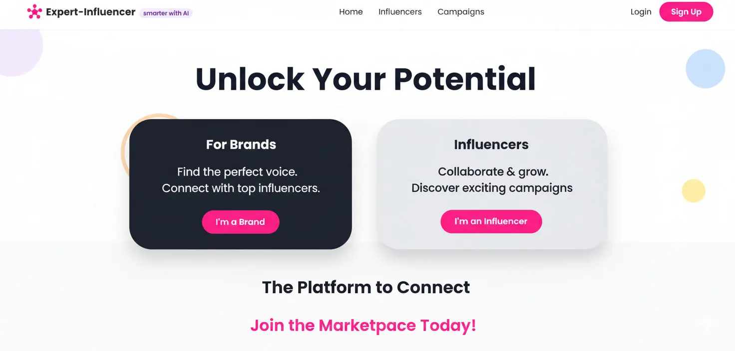 TheExpertInfluencer.com interface screen 3